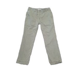 Easel Green Jeans Womens Size Small Double Raw Hem Button up Fly Army Straight